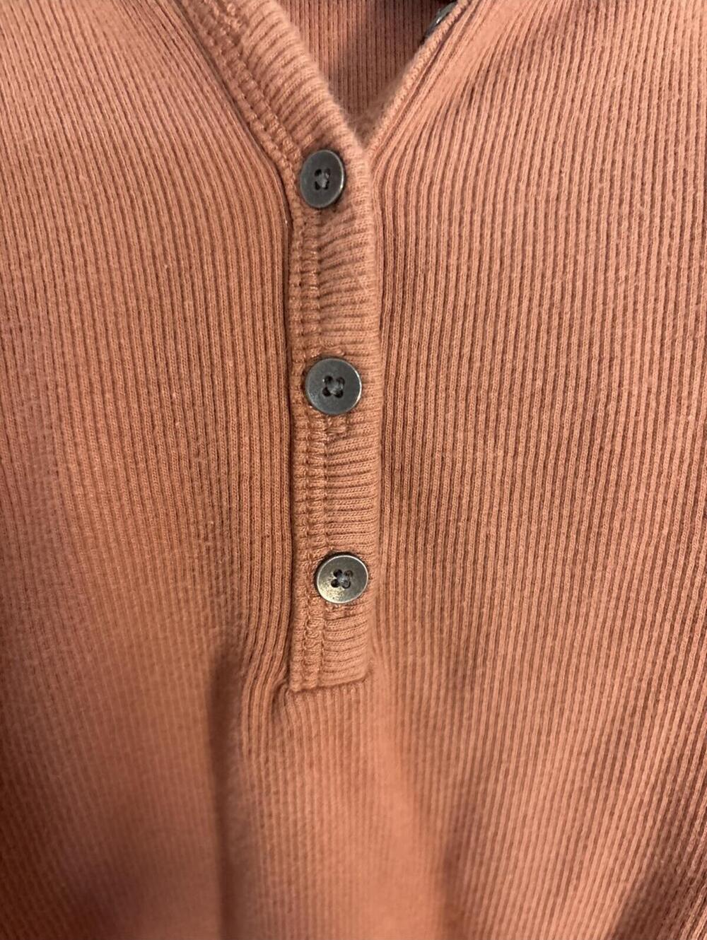 Abercrombie Ribbed Mauve Bodysuit XS Rib Buttons Vneck - Picture 2 of 8